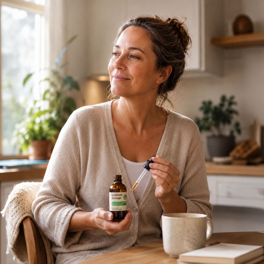 Woman feeling lighter after her daily Ocean lymphatic drop