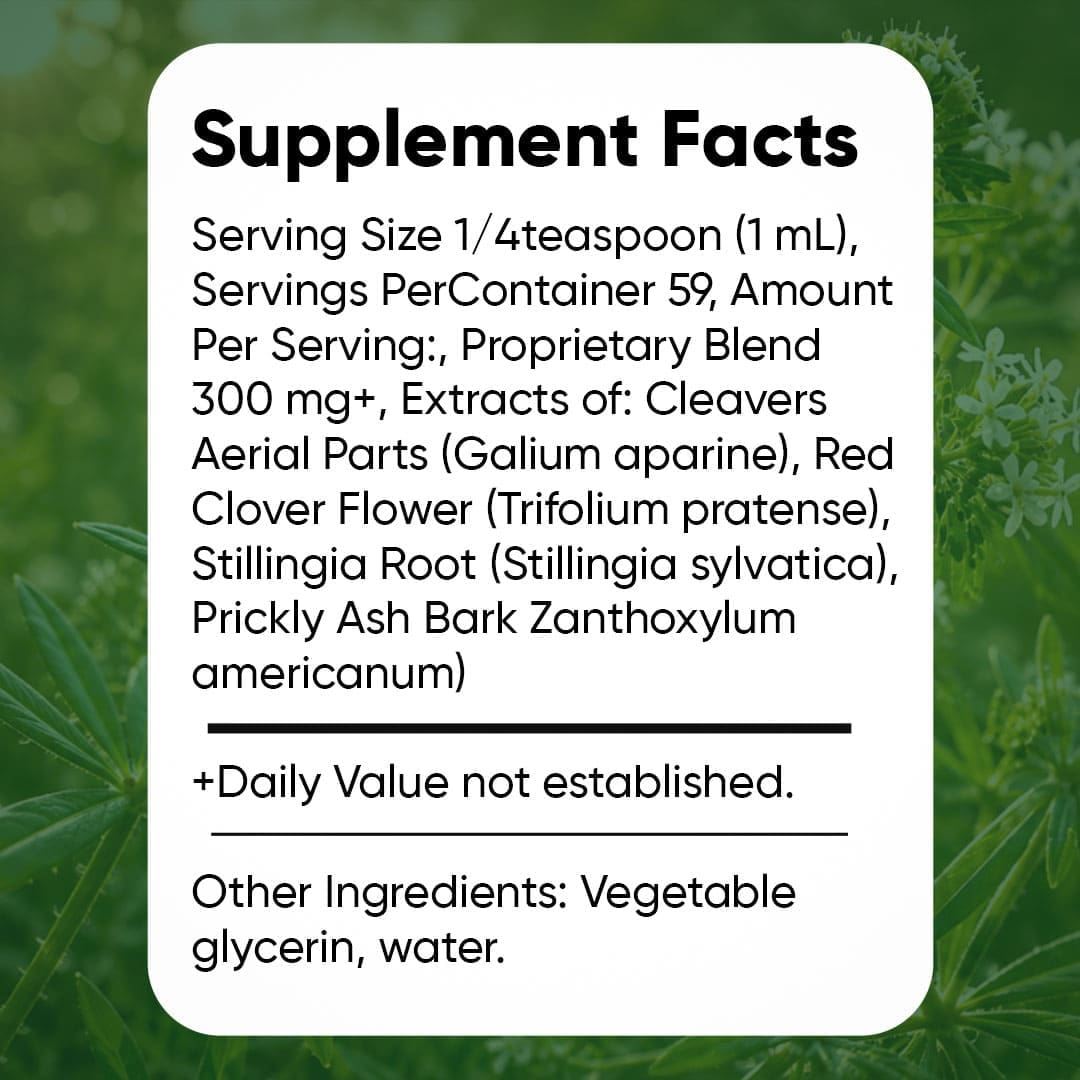Lumivyx supplement facts panel showing 300mg four-herb blend